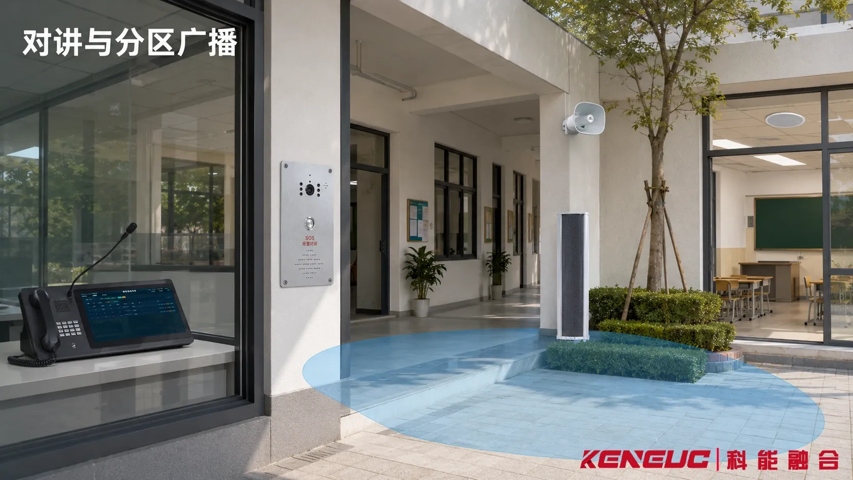 校园防欺凌报警与对讲及分区广播联动